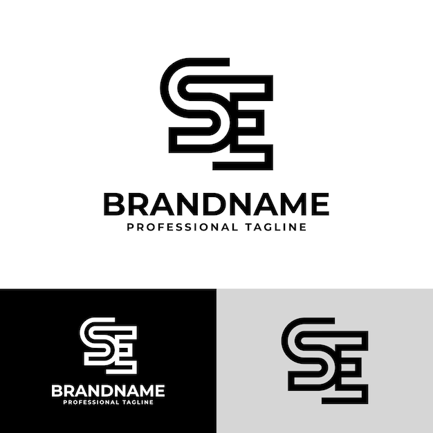 Logotipo de Modern Initials SE adecuado para empresas con iniciales SE o ES
