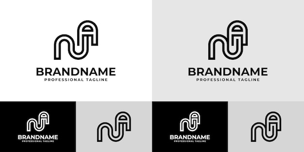 Logotipo de Modern Initials NA adecuado para empresas con iniciales NA o AN