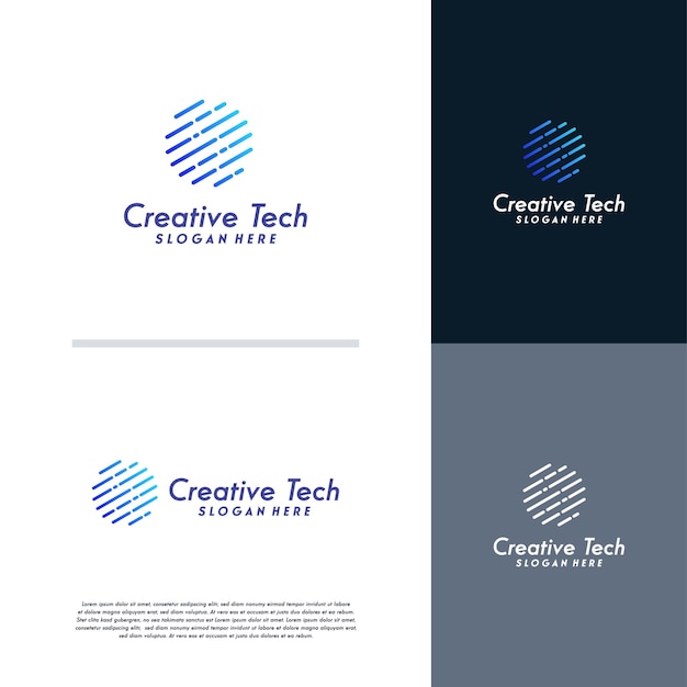 El logotipo de Modern World Tech diseña la ilustración de vector de concepto, plantilla de logotipo de tecnología de círculo abstracto, vector de diseños de logotipo de Wire Tech