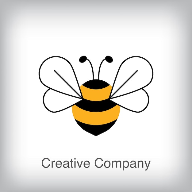 Logotipo moderno de abeja de miel creativa Transiciones de colores únicas Empresa corporativa y icono ecológico de la naturaleza