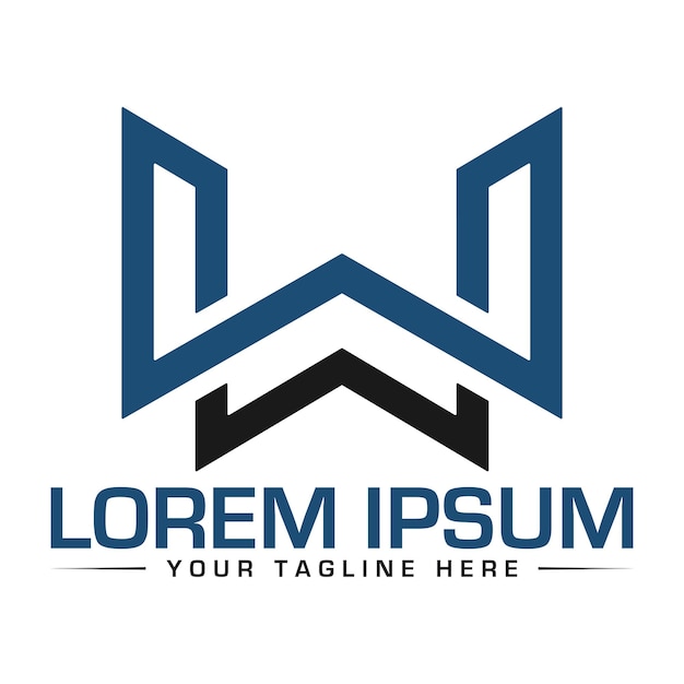 Logotipo moderno abstracto y simple con letra W Diseño de logotipo creativo y profesional