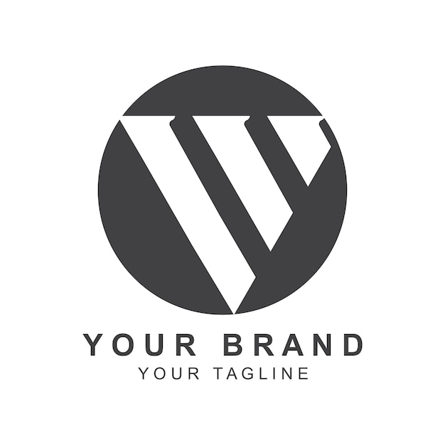 Logotipo moderno abstracto simple de letra W o V Logotipo para tarjeta de visita de carta de negocios marca y compañía