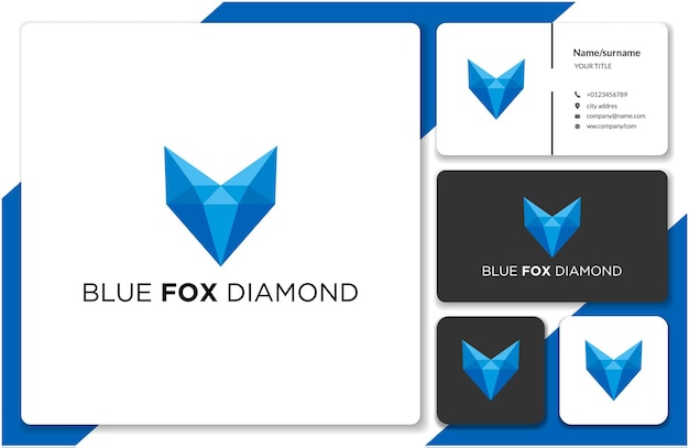 Logotipo moderno de animales de zorro de diamante