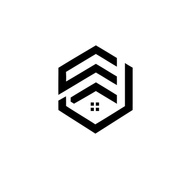 El logotipo moderno de bienes raíces geométricos