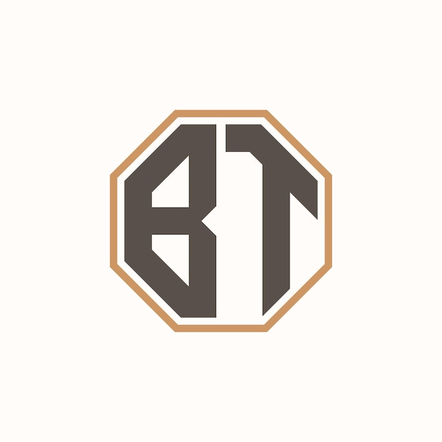 Logotipo moderno de BT para la identidad de marca de negocios corporativos Diseño creativo del logotipo de BT