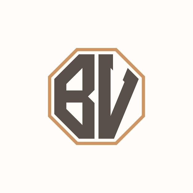 Logotipo moderno de BV para la identidad de marca de negocios corporativos Diseño creativo del logotipo de BV