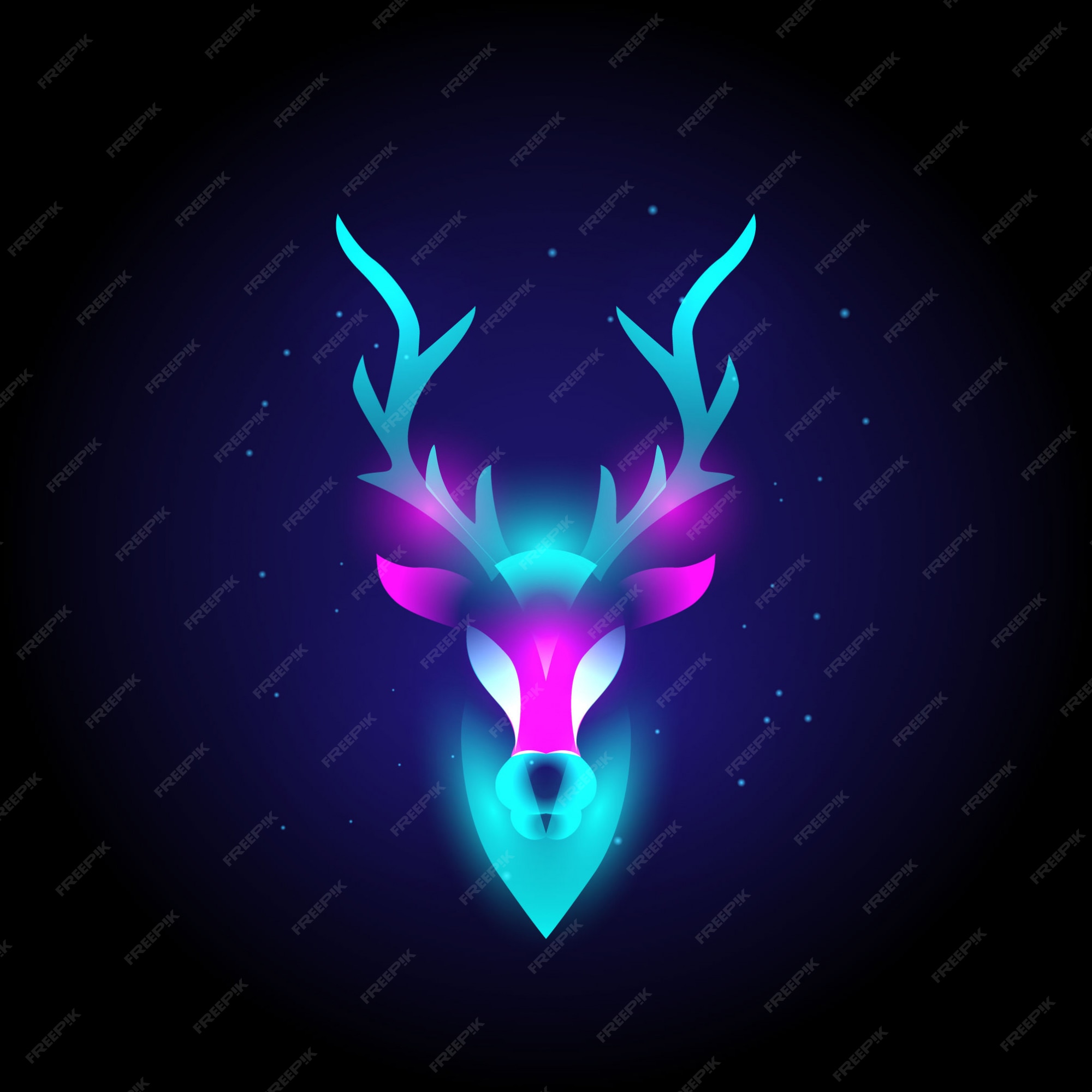 Logotipo moderno de cabeza de ciervo animal con colores vibrantes de neón, abstracto. | Vector Premium Logotipo moderno de cabeza de ciervo animal con colores vibrantes de neón, abstracto. | Vector Premium