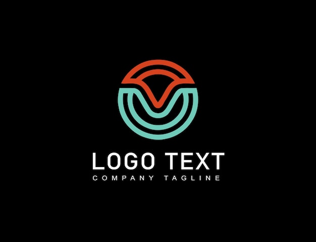 Logotipo moderno circular con la letra V