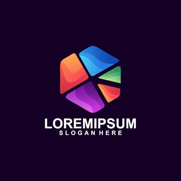 Logotipo moderno colorido geométrico