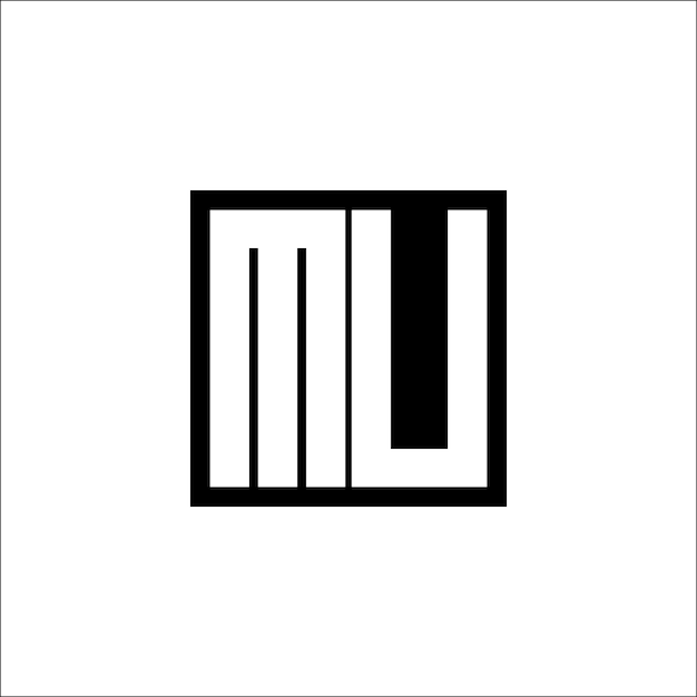 El logotipo moderno de combinación de letras MU Diseño minimalista