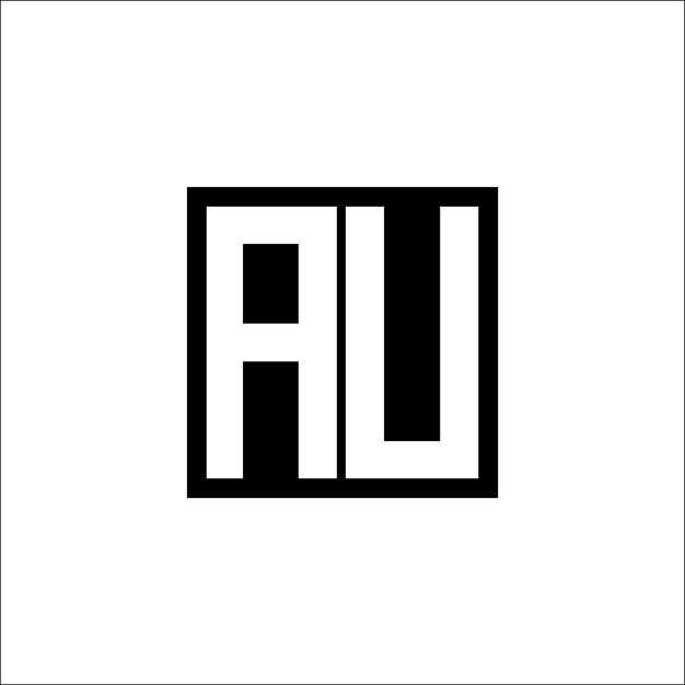 El logotipo moderno de combinación de letras de la UA Diseño minimalista