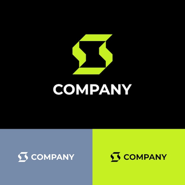 El logotipo moderno de la compañía S en negro