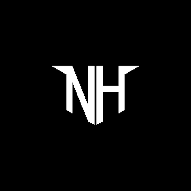 El logotipo moderno de la construcción de NH con diseño simétrico
