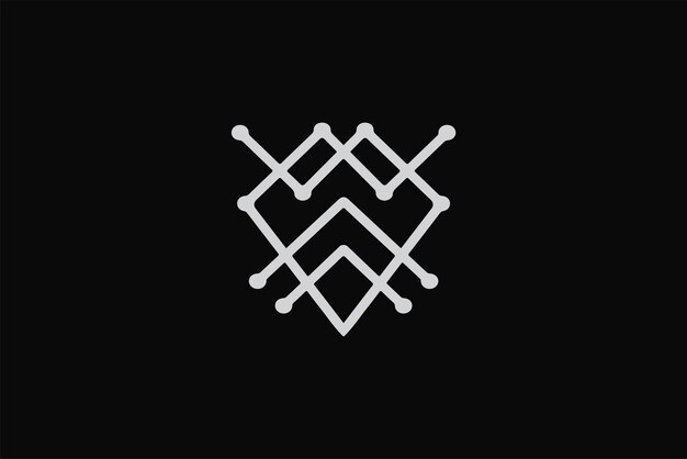 Logotipo moderno de corazón con diseño de conexión