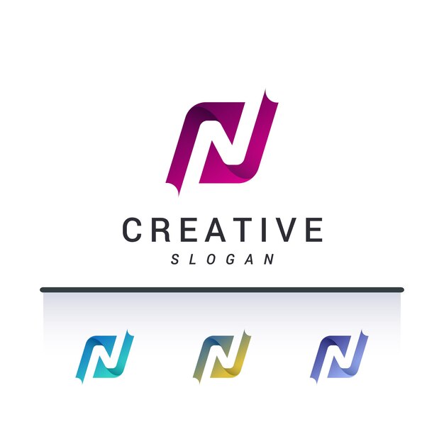 Logotipo moderno creativo de la letra N