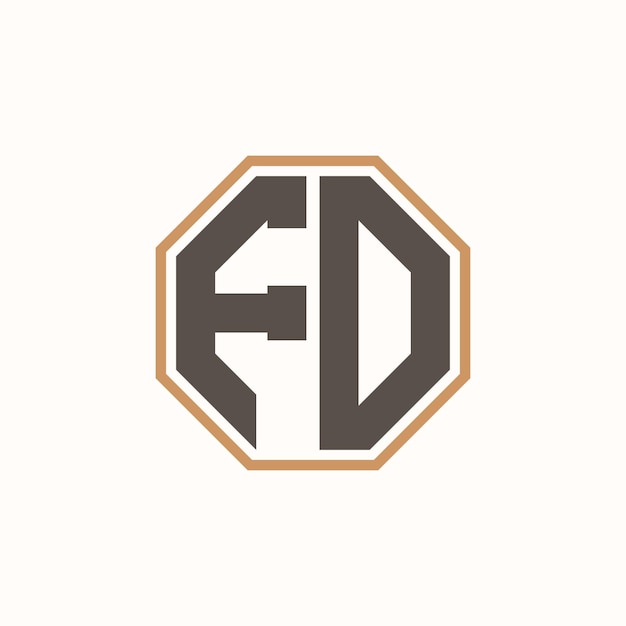 Logotipo moderno de FD para la identidad de marca de negocios corporativos Diseño creativo del logotipo de FD