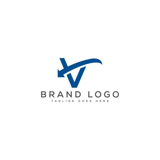 El logotipo moderno de la flecha de la letra V