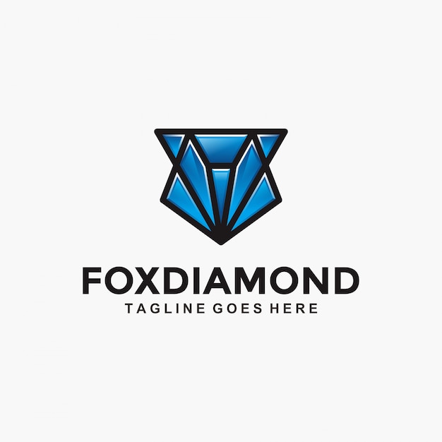 Logotipo moderno Fox Diamond