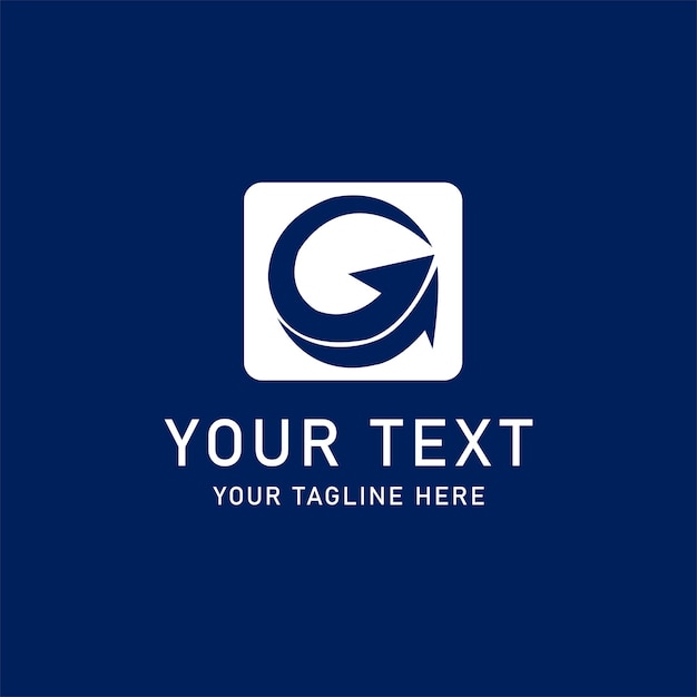 El logotipo moderno de G con flecha