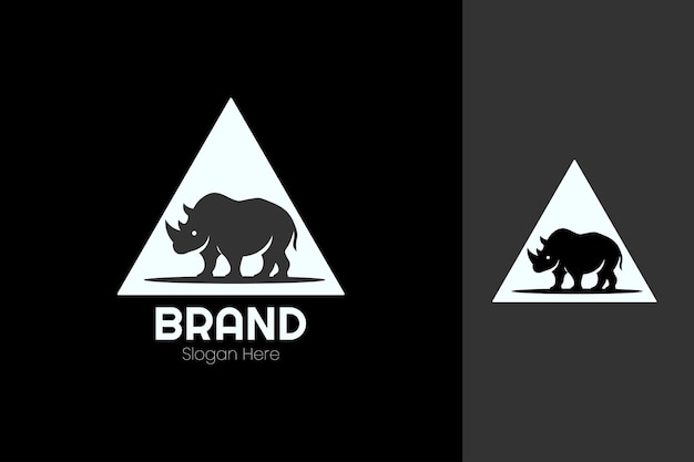 El logotipo moderno del icono del rinoceronte para los negocios