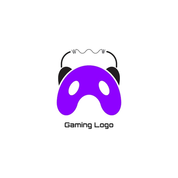 Logotipo moderno de juegos con auriculares