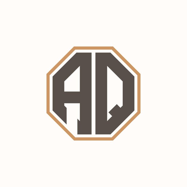 Logotipo moderno de la letra AQ para la identidad de marca de negocios corporativos Diseño creativo del logotipo AQ