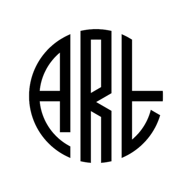 Logotipo moderno de letra ART adecuado para marcas o empresas