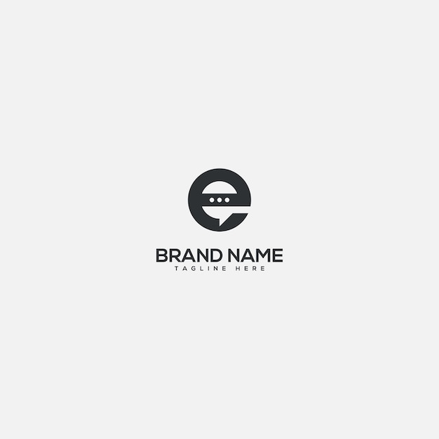 Logotipo moderno de la letra E con diseño vectorial de iconos de chat