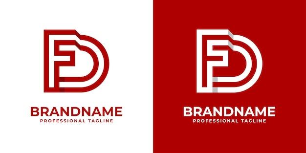 Logotipo moderno de la letra FD adecuado para cualquier negocio o identidad con las iniciales FD DF