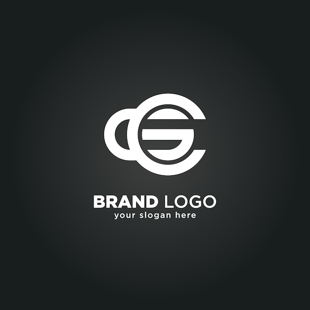 Logotipo moderno de la letra G y C con fondo negro