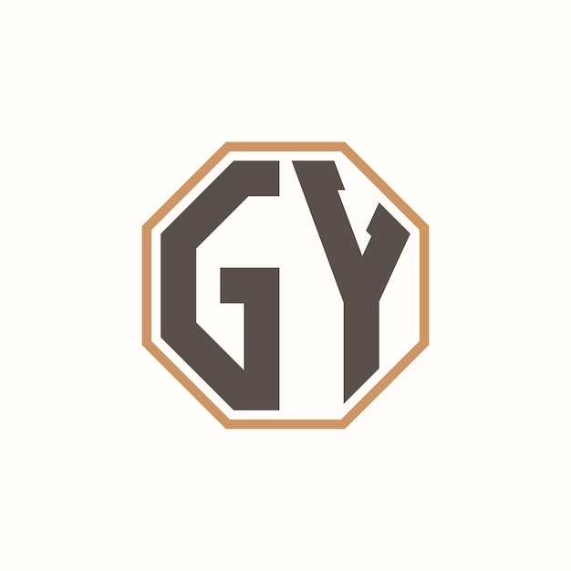 Logotipo moderno de la letra GY para la identidad de marca de negocios corporativos Diseño creativo del logotipo GY