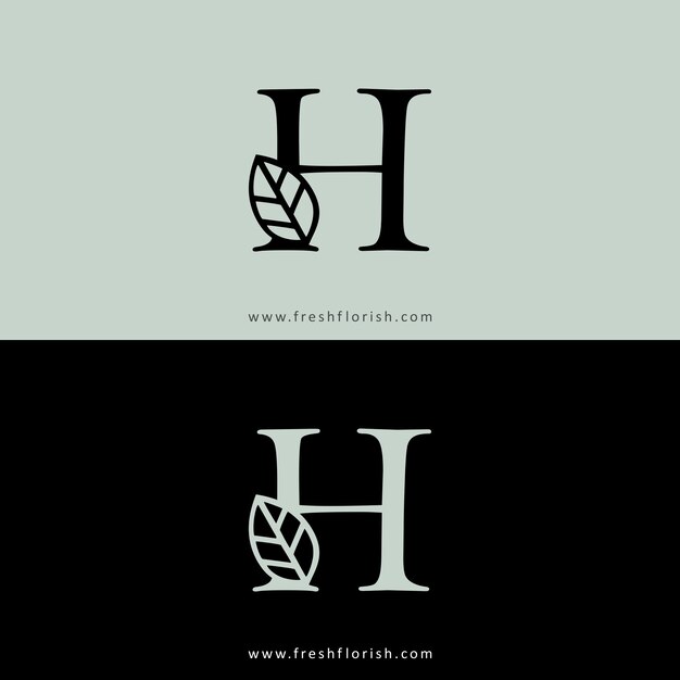 Logotipo moderno de la letra h florish