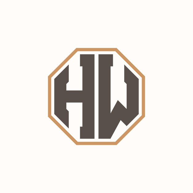 Logotipo moderno de la letra HW para la identidad de marca de negocios corporativos Diseño creativo del logotipo HW