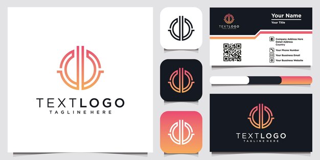 logotipo moderno de letra inicial db y diseño de tarjeta de visita