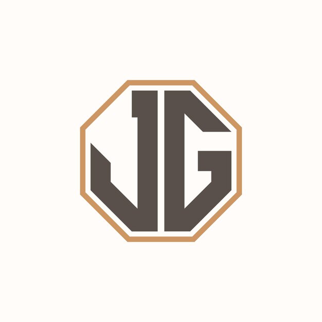 Logotipo moderno de la letra JG para la identidad de marca de negocios corporativos Diseño creativo del logotipo JG