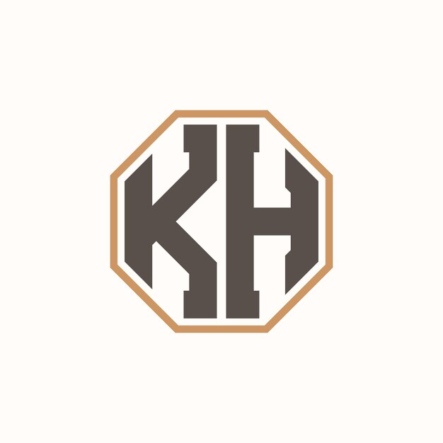 Logotipo moderno de la letra KH para la identidad de marca de negocios corporativos Diseño creativo del logotipo KH