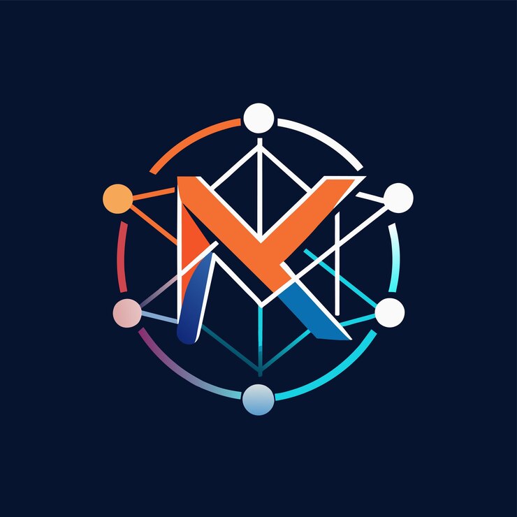 Vector logotipo moderno con la letra m diseño contemporáneo para un folleto de evento de red diseño de logotipo vectorial moderno minimalista y simple
