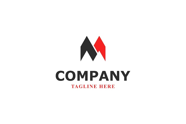 El logotipo moderno de la letra m dividida