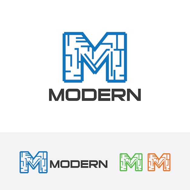 Logotipo moderno de la letra M