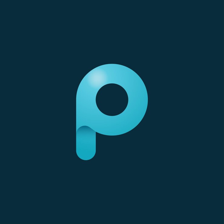 Vector logotipo moderno de la letra p