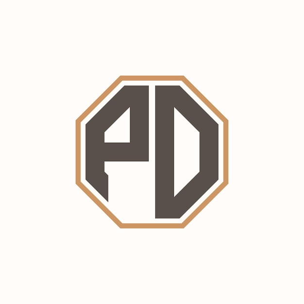 Logotipo moderno de la letra PD para la identidad de marca de negocios corporativos Diseño creativo del logotipo PD