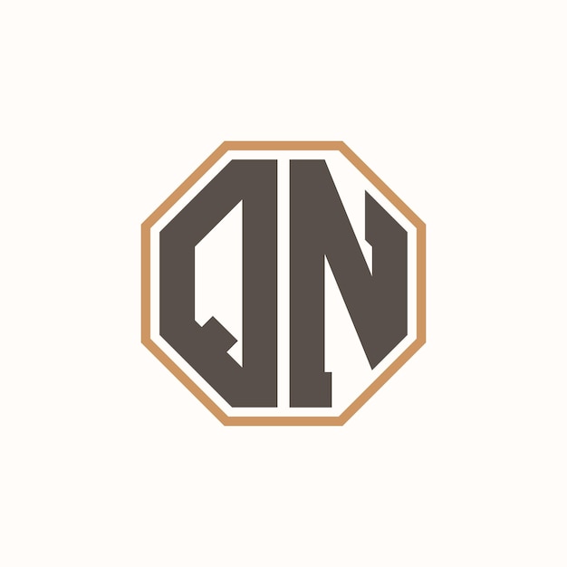 Logotipo moderno de la letra QN para la identidad de marca de negocios corporativos Diseño creativo del logotipo QN