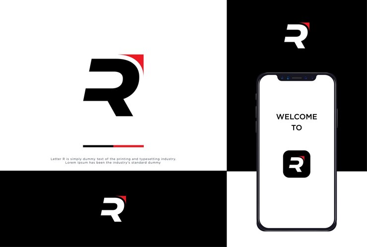 Vector logotipo moderno de la letra r