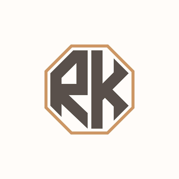 Logotipo moderno de la letra RK para la identidad de marca de negocios corporativos Diseño creativo del logotipo RK
