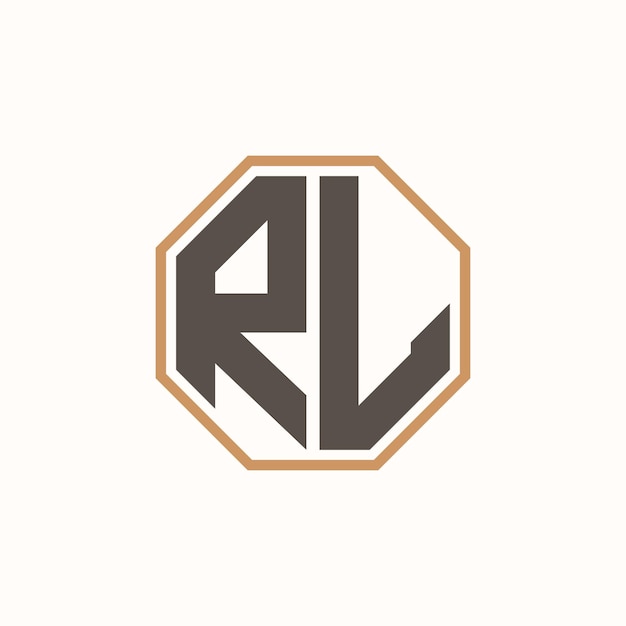 Logotipo moderno de letra RL para identidad de marca de negocios corporativos Diseño creativo de logotipo RL