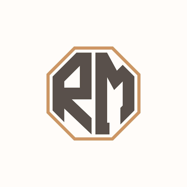 Logotipo moderno de la letra RM para la identidad de marca de negocios corporativos Diseño creativo del logotipo RM