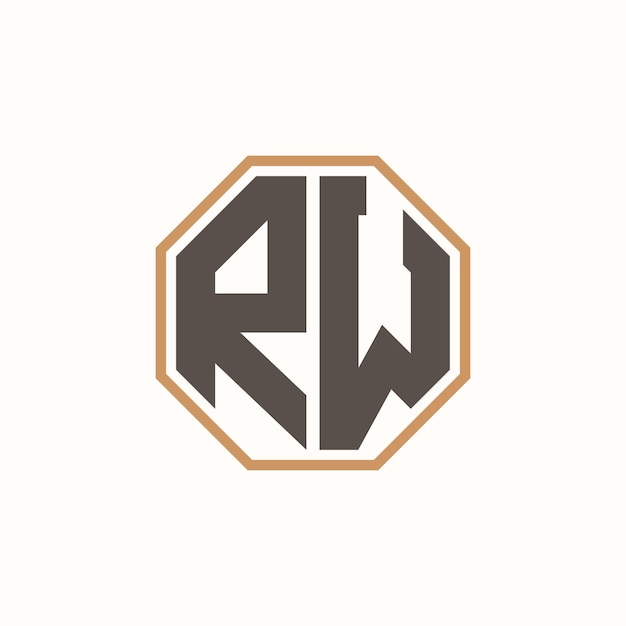 Logotipo moderno de la letra RW para la identidad de marca de negocios corporativos Diseño creativo del logotipo RW