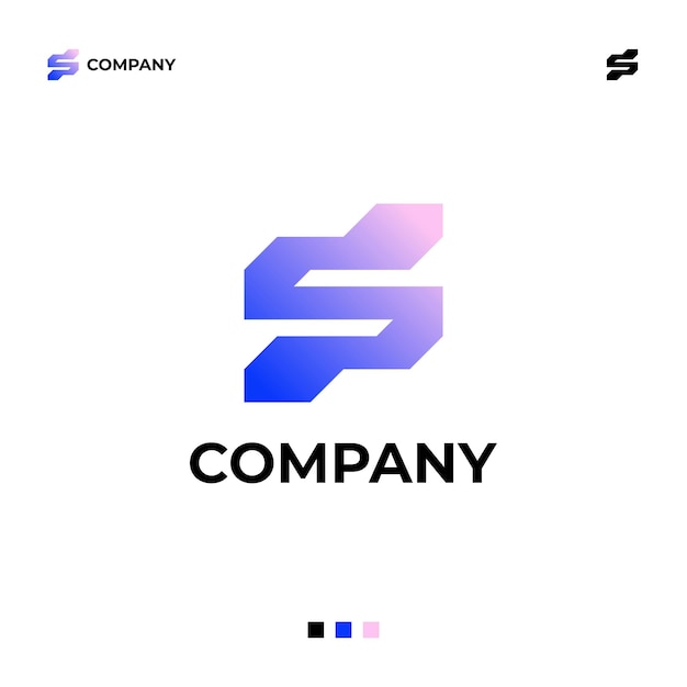 El logotipo moderno de la letra S para la marca de la empresa
