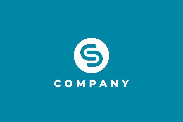 Logotipo moderno Letra S o doble c Círculo azul