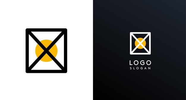 Logotipo moderno con letra X con formas geométricas círculo y líneas Logotipo minimalista abstracto para empresas tecnológicas de marca de restaurantes japoneses Identidades comerciales creativas Ilustración vectorial
